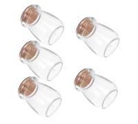 Garneck 5 pièces Lot de Bouteilles Verre Transparentes avec Bouchon Liège Flacons Multifonctions pour Messages Huiles Essentielles et Décoration Cadeau Original pour Amis