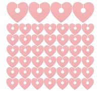 Garneck 50 Pièces 50 Étiquettes Marqueurs de Boisson de Cœur pour Verres à Pied 6,9 X 6,6 CM, Papier Rose, Décoration Festive pour Noël, Saint-Valentin, Mariage et Anniversaires