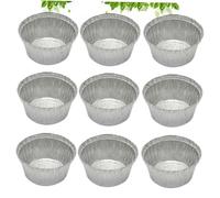 Garneck 50 pièces Bols Jetables Aluminium Résistants Chaleur pour Cuisson Bbq Moules à Gâteaux Ronds Empilables sans Couvercle Accessoires pour et Camping