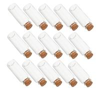 Garneck 50 Pièces Flacons Verre avec Bouchons Liège Souples Petits Bocaux Décoratifs Transparente avec Facile à Ouvrir Contenants pour Messages de et Décorations de Mariage