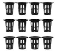 Garneck 50 Pièces Pot de Culture Hydroponique en Plastique Noir, Panier | Drainage Uniforme et Aération, Structure Résistante à Déformation, Usage pour Cultures Hydroponiques