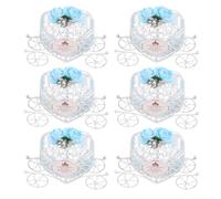 Garneck 6 Pièces Boîtes à Dragées en Fer Réutilisables et Faciles à Nettoyer de Cœur et Carrosse pour Mariage et Fêtes au Design Européen Romantique
