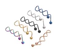 Garneck 6 pièces Boucles Oreilles Torsadées Acier Inoxydable Accessoires Élégants pour Femmes Noir Or Bleu Coloré Rose Parfaites pour Fêtes