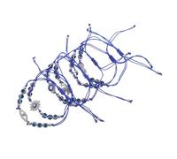 Garneck 6 Pièces Bracelet Œil Turc Ajustable pour Femmes et Hommes Perles Protectrices Mauvais Œil Accessoire Chanceux et Éthique pour Festivals et Quotidien