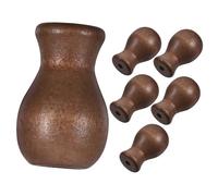 Garneck 6 Pièces Canopée Boutons De Cordon Trousse Beige Ajustable Rail Fin Lumières Tringle à Rideaux Cordon De Tirage Léger Canne à Pêche Petits Pendentifs Aveugles Glands en Bois Brown