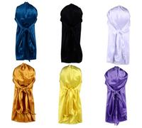 Garneck 6 pièces Chapeau de Pirate Soie Synthétique Lot de Turbans Longue Queue Respirants pour Hommes pour Amateurs de Hip Hop Cheveux Ondulés