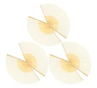 Garneck 6 Pièces Éventail Pliant Chinois en Bambou et Papier, Main | Style Vintage Beige, Usage Manuel, pour Mariage, Danse, Cortèges, Fonds et Bouquets de Demoiselles