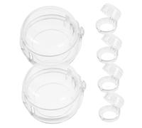 Garneck 6 Pièces Garde de bouton Caps de brûleur de poêle à capot de protection de l'interrupteur Couvoirs de protection de poêle à couvercle de protection Plastique Transparent