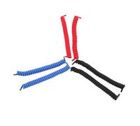 Garneck 6 pièces Lacets Élastiques Ensemble de Noir Rouge Bleu Lacets de Printemps Curly pour Baskets et Chaussures Décontractées Confort et Praticité pour Âges