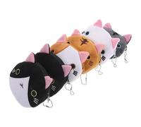 Garneck 6 pièces Porte-Monnaie Chat Mignon Mini Trieur à Fermeture Éclair Léger pour Clés et Petits Objets Sac Adorable pour Fille Usage Quotidien École Bureau Shopping