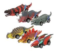 Garneck 6 Pièces Voitures à Tirage Arrière Éducatifs Amusants pour Garçon Fille Ans de Fête Créatifs Modèles de Dinosaurs