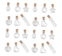 Garneck 60 pièces Lot de Bocaux en Verre Transparent pour Loisirs Manuels avec Bouchon Liège Bouteilles en Verre pour Décoration DIY Fête et Cadeaux