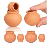 Garneck 6pcs Mini Succulent Pots Terracotta Pots Round Brown for Mini Plants and Succulents, Terracotta Material, Round Shape, for Balcony, Office Desk, and Indoor Plant Nursery