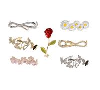 Garneck 7 Pièces Boucles De Chaussures Ornées De Pierres Précieuses Clips De Chaussures Soi-même Pierres Précieuses