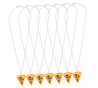 Garneck 7 Pièces Collier Forme Pizza Femme Bijoux Cou Décoratif Pendentif Pizza Soirée Collier Simple Usage Quotidien Pendentifs Femmes