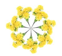 Garneck 7Pièces Bouquet de Chrysanthèmes Artificiels Jaunes pour Cimetière Décoration de Tombe et Fleurs Funéraires et Élégant