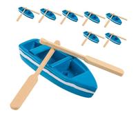Garneck 8 Ensembles Mini Bateaux Résine avec Rames Bois Figurines Miniatures Décoratives pour Scènes de Plage et Paysages Marins DIY
