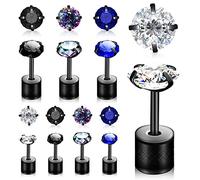 Garneck 8 paires Boucles Oreilles Acier Inoxydable avec Écouteurs Hypoallergéniques pour Femmes et Hommes Accessoires de Mode Décoration Oreilles Pour Toutes Occasions