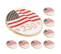 Garneck 8 Pièces Broche Commémorative du 250e Anniversaire des États-américains, Broche Épingle en Alliage, Style Patriotique Élégant, Souvenir Collectionnable, pour Hommes et Femmes,