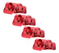 Garneck 8 Pièces Clips Câbles pour Vélo, Clips de Gaine de Vélo C-Forme en Alliage D'aluminium, Rouge, pour Câble de Frein et Shifter, Réglage Facile, des Mouvements, pour Préparation