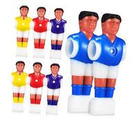 Garneck 8 pièces Figurines Joueurs Babyfoot Résine Accessoires Jeu Football Table Couleurs Classiques Jaune Rouge Bleu Compatible Barres Standard