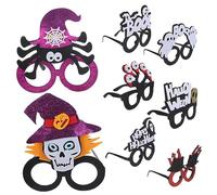 Garneck 8 Pièces Lunettes Halloween Non Tissé et Accessoires Photo et Confortables pour et Cosplay Décorations Multiples Thèmes Horreur et Fantaisie