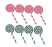 Garneck 8 pièces Ornements Canne Bonbon de Noël Rouge Vert DIY Suspendus Décorations Plastique Réutilisables pour Sapin Fête