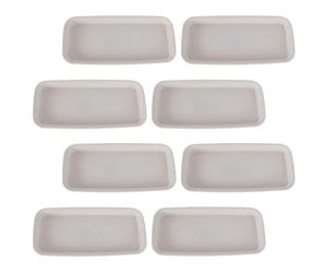 Garneck 8 Pièces Plateau de Plantation Rectangulaire en Plastique Blanc pour Pots de Fleurs, Prévention des Fuites d'eau et Protection des Surfaces Intérieures comme Tapis