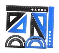 Garneck 8 Pièces Set de Règle Géométrique avec Rapporteur et Équerres Outils de Mesure pour École et Bureau Boîte de Rangement Portable