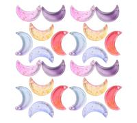 Garneck 80 Pièces Breloques en Verre Lune pour Bijoux Pendentifs Mini | Surface Lisse, Forme Lunaire, Usage Décoratif, Pièce Compacte et Robuste Couleur Aléatoire