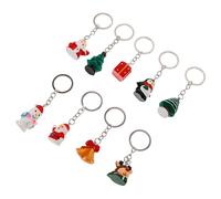 Garneck 9 pièces Porte Clés Résine avec Père Bonhomme de Sapin Breloques pour Sac à Dos Porte Clés Festifs et Pendentifs Kawaii pour Décoration de Sac et de Fête