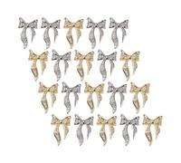 Garneck Accessoires de Manucure 100 Pièces Autocollants Nœuds en Strass 3D Dorés et Argentés, pour Nail Art et Personnalisation de Chaussures et Tablettes