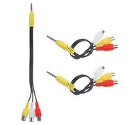 Garneck Adaptateur Av 1 vers 3 Femelle 3,5 Mm vers 3 Connecteurs Audio Vidéo Pvc 18 Mm Rallongé, Cordon Adaptateur Multi-usage pour Récepteur Satellite et Téléviseur, Lot de 3 Pièces