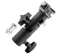 Garneck Adaptateur Support Flash 1/4 3/8 Noir, Support Lampe Torche Réglable Horizontal et Vertical, Pince Parapluie pour Accessoires Photo et Éclairage Portable