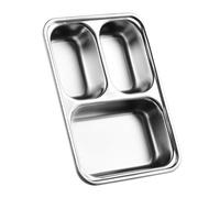 Garneck Assiette Portion Acier Inoxydable avec Compartiments Séparés Plateau Divisé pour Assaisonnement et Snacks Polyvalente pour Barbecue et Buffet Design Élégant et Facile à Nettoyer