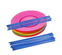 Garneck Assiettes Tournantes Colorées avec Bâtons pour Garçon et Filles Accessoires de Spectacle Jouets d'Assiette de Jonglerie Conception Équilibrée pour Spectacles sur Scène 6 Pièces