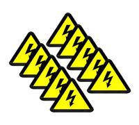 Garneck Autocollants Électriques de Signalisation Haute Tension, Lot de 10 Triangles 5 CM, Autocollants Résistants aux Chocs Électriques pour Panneaux Industriels et Clôtures