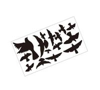 Garneck Autocollants pour Décoration Murale Intérieure en Pvc Réalistes Décoratifs à Motifs D'oiseaux Noirs 1pc pour Salon et Chambre