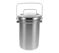 Garneck Bac à Compost de Comptoir avec Couvercle Cuisine 3l en Acier | Finition Argentée Polie, Poignée Intégrée, Usage Intérieur sur Plan de Travail, pour Épluchures et Coquilles
