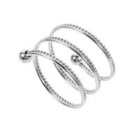 Garneck Bague Ajustable Créative en Acier Torsadé, Anneau Ouvert pour Femme, Bijou Élégant D’un Seul Exemplaire, Style Minimaliste, Usage Quotidien et Fête, Taille Unique