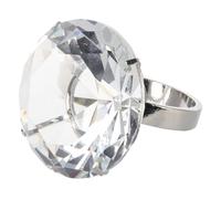 Garneck Bague En Diamant Accessoires De Mariage Bagues Fantaisie Pour Femmes Accessoires De Fête En Anneau Simulés Décorations D'anneaux De Fête De Mariage Gros Diamant Transparent Alliage