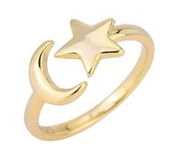 Garneck Bague Étoile Lune Réglable pour Femme Bague Ouverte en Argenté Bijoux Esthétiques pour Accessoire de Mode Élégant pour Anniversaire et Festival