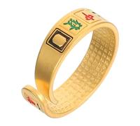 Garneck Bague Mahjong Sable Doré pour Femme Anneau de Feng Shui Style Hip Hop Confortable pour et Affaires