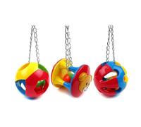 Garneck Balle Oiseau Éducatif en Plastique Creux 3pcs pour Perroquets Petits, Divertissant L'exploration et L'Aventure des Oiseaux Couleur Aléatoire