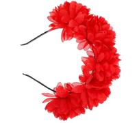 Garneck Bandeau de Mariée Rouge en Tissu Élégant Coiffe de Fleurs pour Femme, Accessoire Cheveux Chic pour Mariage et Décor Photo, pour Demoiselle D'honneur