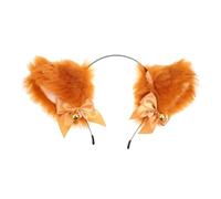 Garneck Bandeau Oreilles de Renard Peluche Cosplay avec Cloches Accessoire Tête Oreille Chat pour Fête Halloween et Anniversaire Headdress Chic pour Filles et Garçon Fille