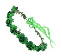 Garneck Bandeau Vert en Tissu Guirlande Fleurie Saint-patrick, Accessoire Cheveux Léger et Confortable, Serrage-tête Festif Irlandais pour Fêtes et Événements Célébrant L’irlande