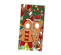 Garneck Bannière de Décoration de Noël Bonhomme ’Épice Accessoire Photo Festif Bannière Suspendue Flexible et Résistante pour Maison Bureau et Fête de Noël