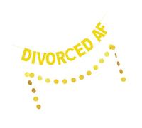 Garneck Bannière Décorative «Divorcé» Pailletée Dorée Lot de 2 Pièces en Papier Décoration Festive pour Fête de Divorce et Célibat pour Mur Table ou Tente