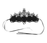 Garneck Baroque Vintage Floral Crown Headband Handmade Gemstone Gothic Hairband For Halloween Carnival Costume Party